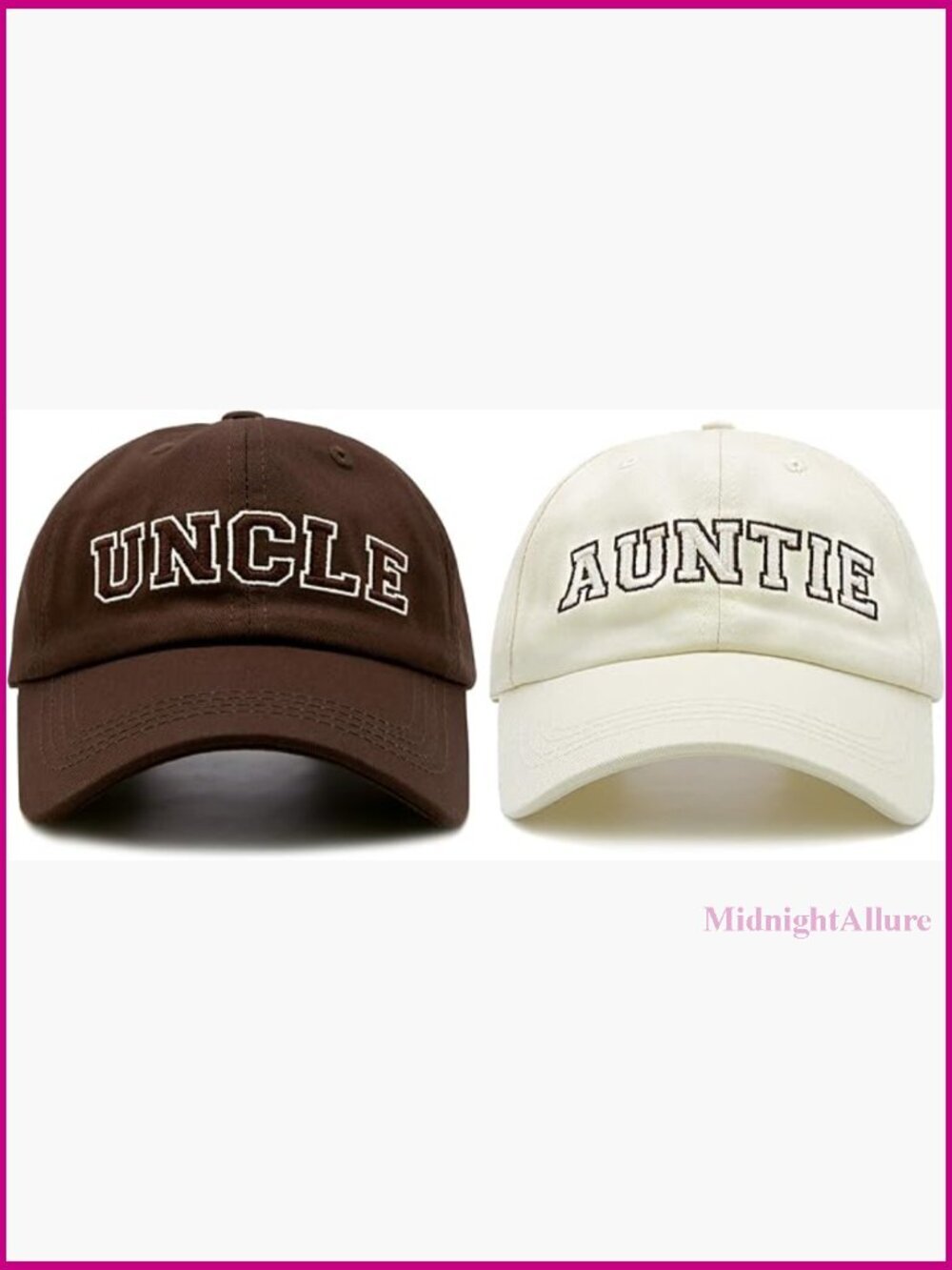 Matching Uncle Auntie Baseball Cap Set Adjustable Couple Hat Unisex